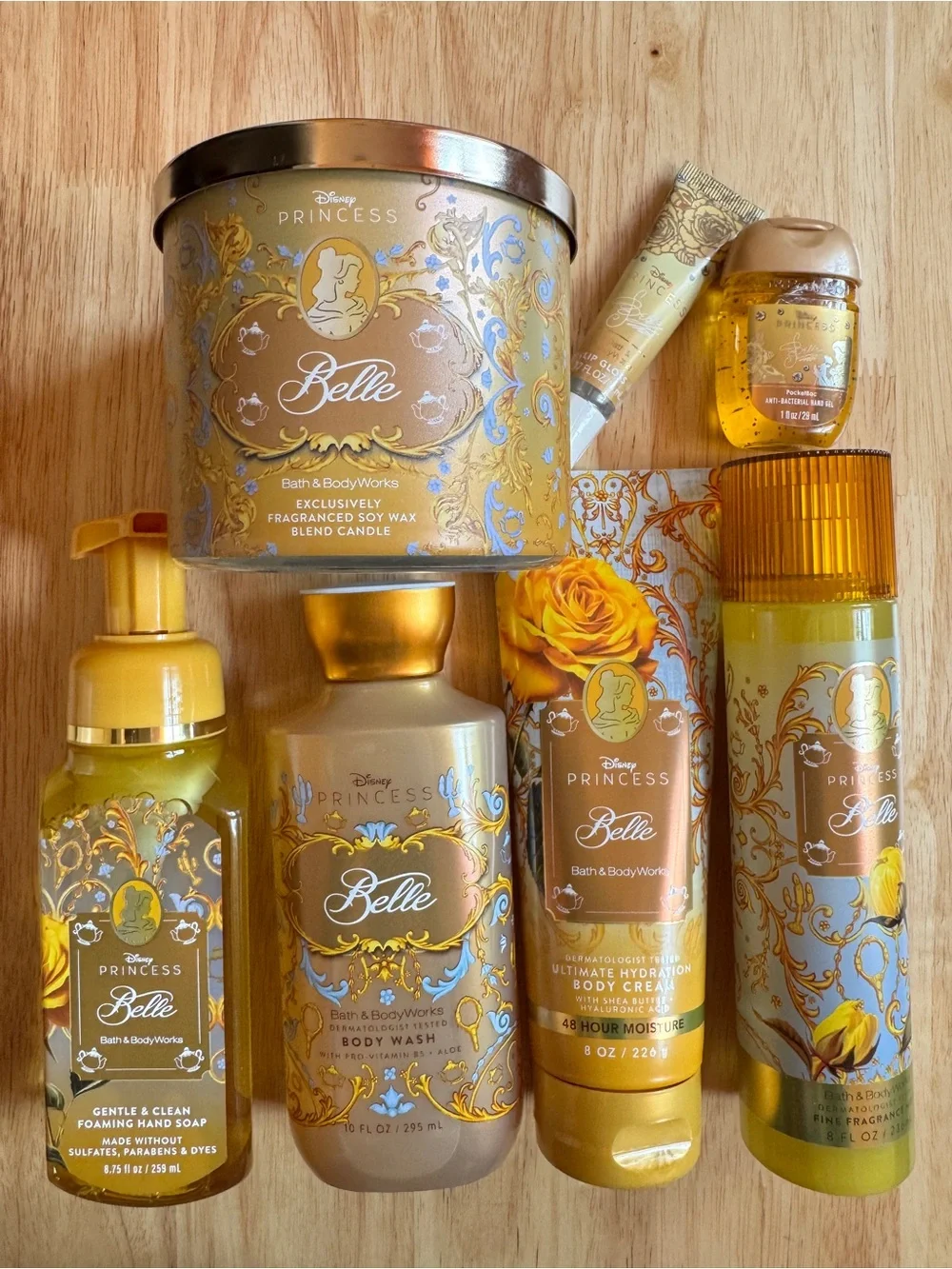 Bath & Body Works Disney Princess Belle 11Piece Bath & Body Set — Gold - Picture 3 of 3